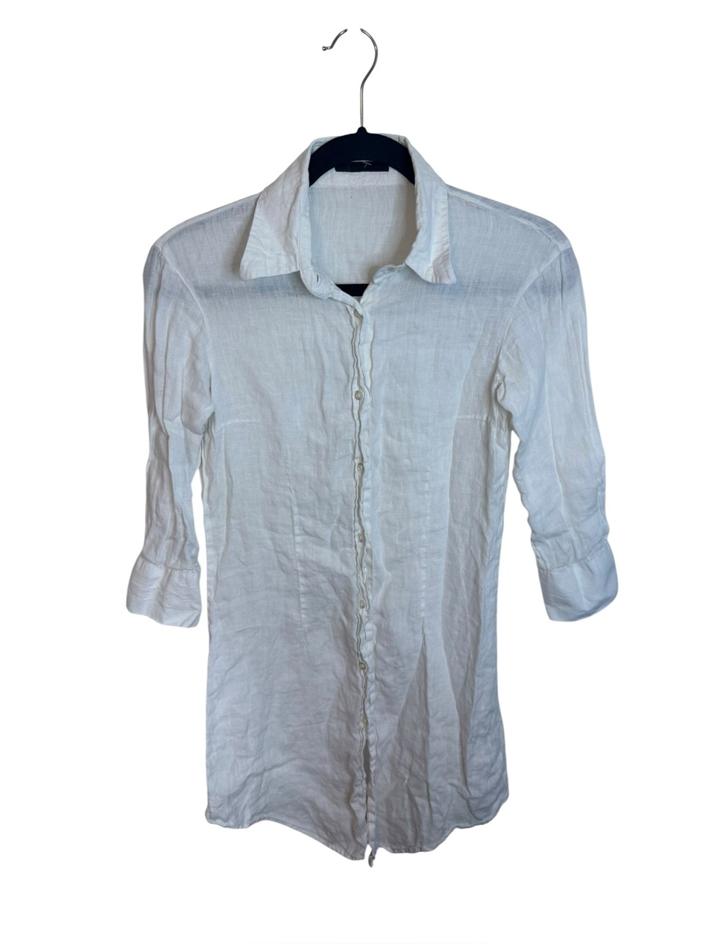 Massimo Rebecchi Cream 3/4 Sleeve Linen Tunic